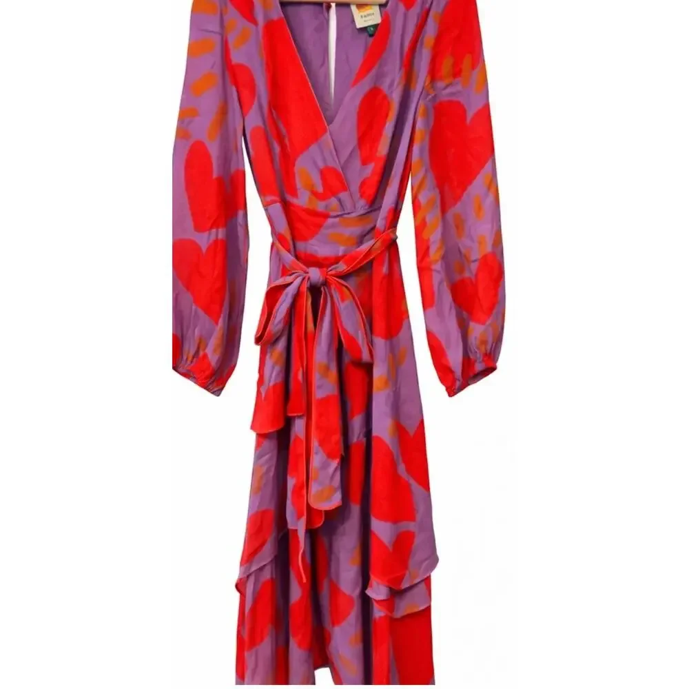 Farm Rio NEW Wild Hearts Layered Midi Dress, MED - Picture 2 of 9